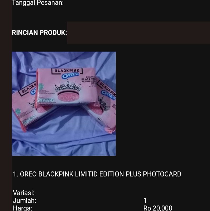 Oreo Blackpink plus photocard